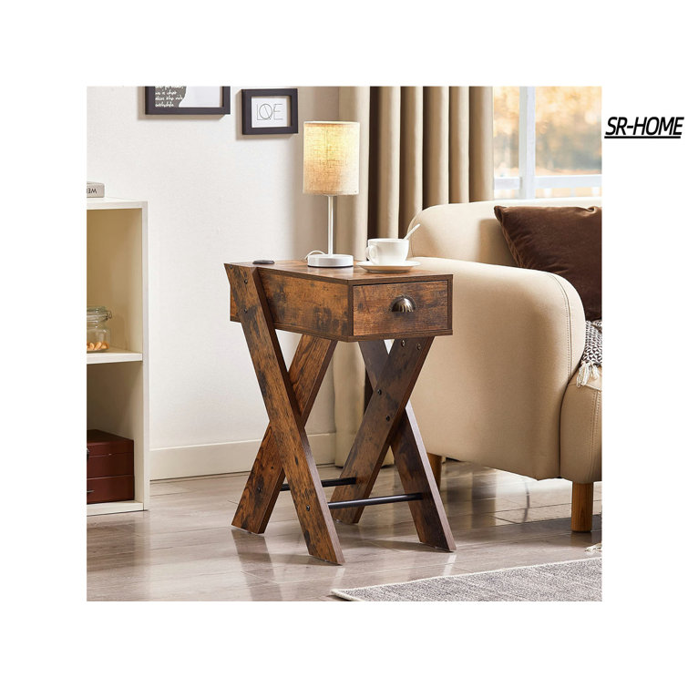 SRHOME Cross Legs End Table with Storage Wayfair Canada